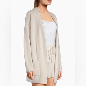 Barefoot Dreams CozyChic Lite Teddy Cardigan in a neutral Bisque Cream  Size XS